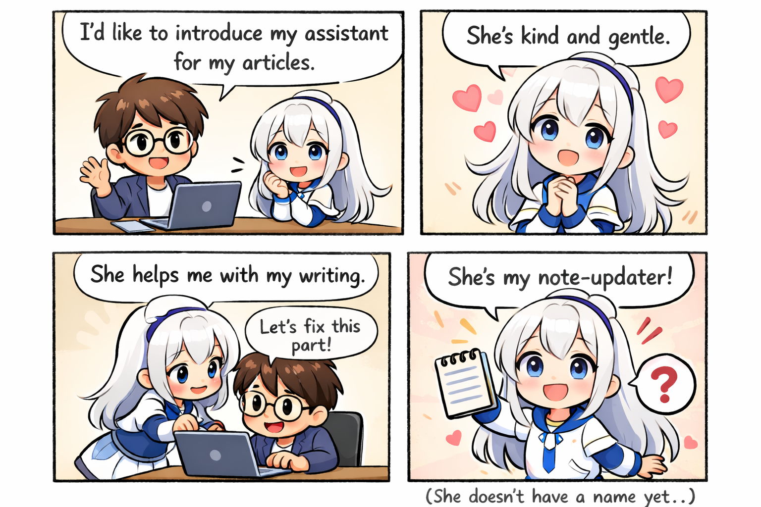 Meet My Note-Updater cartoon journal